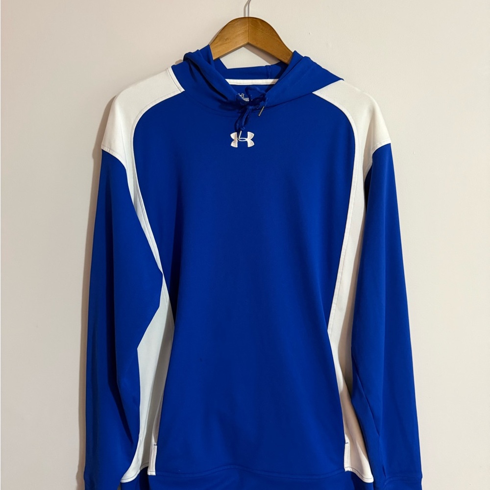 Under Armour Men's Blue and White Hoodie